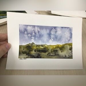 Original Abstract Landscape Watercolor
